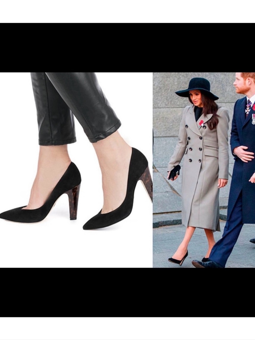 SARAH FLINT Jay Pump 100 Black Suede Tortoiseshell Heel Size 39 $395
